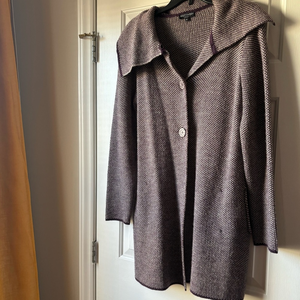 Italian Purple Patterned Long Sweater!